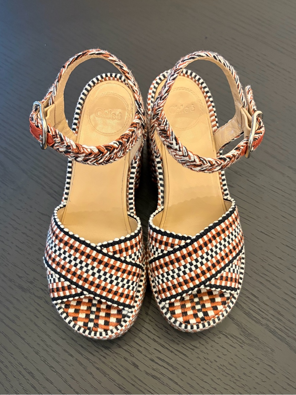 Chloe Odina Braided-Straps Cotton Platform Sandals - Picture 6 of 16
